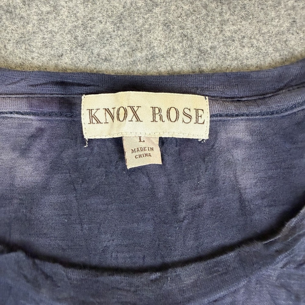 Knox Rose Womens Large Tank Top Tie Dye Sleeveless Boho Casual Blouse Blue Pink - Picture 2 of 5